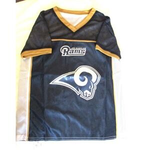 NFL Flag Los Angeles Rams Youth Jersey Med Navy Blue Gold BDA Football Shirt New